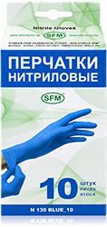 Сфм перчатки нитриловые нестерильные неопудренные голубые размер L 5 шт. пара Сфм перчатки нитриловые нестерильные неопудренные голубые размер L 5 шт. пара