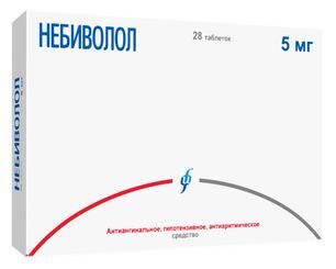 Небиволол 5мг 28 шт. таблетки Изварино