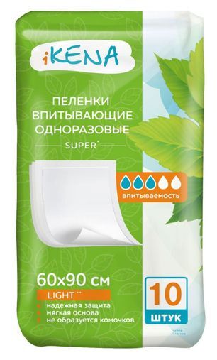 Икена пеленки Супер 60х90см 10 шт. Пелигрин Матен