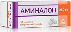 Аминалон 250мг 50 шт. таблетки покрытые пленочной оболочкой Борисовский Змп Аминалон 250мг 50 шт. таблетки покрытые пленочной оболочкой Борисовский Змп