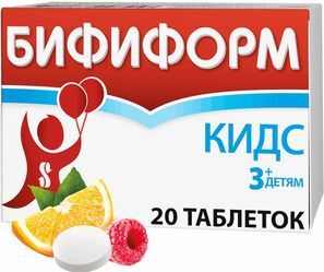 Бифиформ Кидс таблетки жевательные Апельсин/Малина 20 шт. Бифиформ Кидс таблетки жевательные Апельсин/Малина 20 шт.