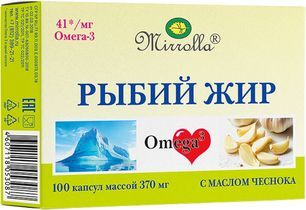 Мирролла Рыбий Жир капсулы с маслом Чеснока 100 шт. Мирролла Рыбий Жир капсулы с маслом Чеснока 100 шт.