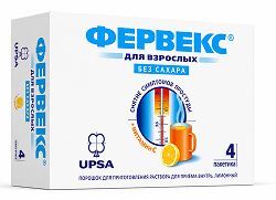 Фервекс 4 шт. порошок для приготовления раствора для приема внутрь Лимон без сахара