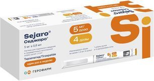 Седжаро 5мг/доза 2,4мл раствор для подкожного введения шприц-ручка (в комплекте с иглами 4 шт) Седжаро 5мг/доза 2,4мл раствор для подкожного введения шприц-ручка (в комплекте с иглами 4 шт)