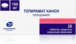 Топирамат Канон 100мг 28 шт. таблетки покрытые пленочной оболочкой Топирамат Канон 100мг 28 шт. таблетки покрытые пленочной оболочкой