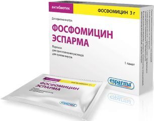 Фосфомицин Эспарма 3г 1 шт. порошок для приготовления раствора для приема внутрь Фосфомицин Эспарма 3г 1 шт. порошок для приготовления раствора для приема внутрь