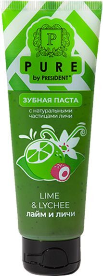 Президент Пьюр зубная паста Лайм/Личи 100г Зеленая дубрава Президент Пьюр зубная паста Лайм/Личи 100г Зеленая дубрава