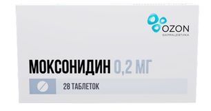Моксонидин 0,2мг 28 шт. таблетки Россия Моксонидин 0,2мг 28 шт. таблетки Россия