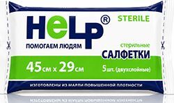 Хелп салфетки стерильные двухслойные 45х29см 5 шт. Хелп салфетки стерильные двухслойные 45х29см 5 шт.
