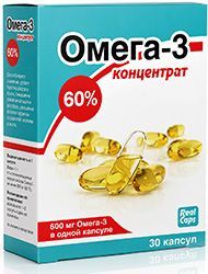 Омега-3 капсулы 60% концентрат 600мг (1г) 30 шт. Омега-3 капсулы 60% концентрат 600мг (1г) 30 шт.