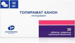 Топирамат канон 50мг 30 шт. таблетки покрытые пленочной оболочкой Топирамат канон 50мг 30 шт. таблетки покрытые пленочной оболочкой