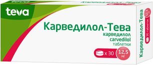 Карведилол-Тева 12,5мг 30 шт. таблетки Teva Operations Poland Sp z.o.o. Карведилол-Тева 12,5мг 30 шт. таблетки Teva Operations Poland Sp z.o.o.