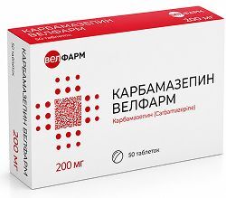 Карбамазепин Велфарм 200мг 50 шт. таблетки Велфарм Ооо/Марбиофарм