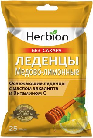 Хербион леденцы без сахара медово-лимонные с маслом эвкалипта/витамином С 62,5г 25 шт. Хербион леденцы без сахара медово-лимонные с маслом эвкалипта/витамином С 62,5г 25 шт.