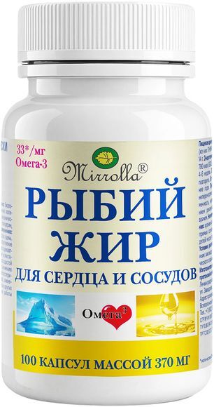 Мирролла Рыбий Жир капсулы для сердца и сосудов 100 шт. Мирролла Мирролла Рыбий Жир капсулы для сердца и сосудов 100 шт. Мирролла