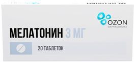 Мелатонин 3мг 20 шт. таблетки покрытые пленочной оболочкой
