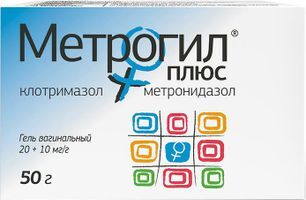 Метрогил Плюс 50г гель вагинальный с аппликатором 10 шт. Метрогил Плюс 50г гель вагинальный с аппликатором 10 шт.
