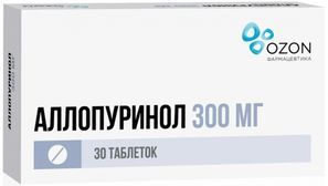 Аллопуринол 300мг 30 шт. таблетки Аллопуринол 300мг 30 шт. таблетки