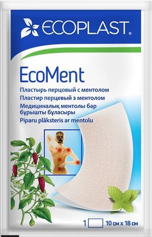Экопласт экомент пластырь 10х18см с ментолом