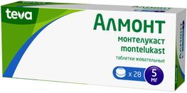 Алмонт 5мг 28 шт. таблетки жевательные Алмонт 5мг 28 шт. таблетки жевательные