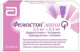Фемостон Мини 2,5мг+0,5мг 28 шт. таблетки покрытые пленочной оболочкой
