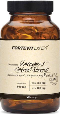 Фортевит Эксперт Омега-3 Экстра Стронг 980мг цена от 2999 руб, Фортевит ...