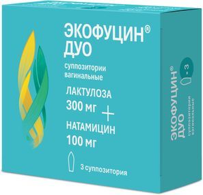 Экофуцин Дуо 300мг+100мг 3 шт. суппозитории вагинальные