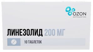 Линезолид 200мг 10 шт. таблетки покрытые пленочной оболочкой Линезолид 200мг 10 шт. таблетки покрытые пленочной оболочкой
