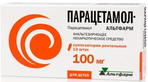 Парацетамол-Альтфарм 100мг 10 шт. суппозитории ректальные Альтфарм