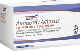 Акласта 5мг/100мл 100мл раствор для инфузий Акласта 5мг/100мл 100мл раствор для инфузий