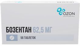 Бозентан 62,5мг 56 шт. таблетки покрытые пленочной оболочкой