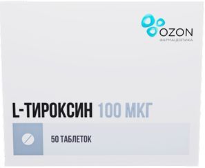 L-Тироксин 100мкг 50 шт. таблетки Озон L-Тироксин 100мкг 50 шт. таблетки Озон