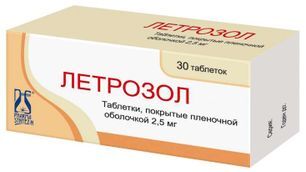 Летрозол 2,5мг 30 шт. таблетки покрытые пленочной оболочкой Летрозол 2,5мг 30 шт. таблетки покрытые пленочной оболочкой