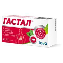 Гастал 24 шт. таблетки для рассасывания Мята Pliva Hrvatska d.o.o. Гастал 24 шт. таблетки для рассасывания Мята Pliva Hrvatska d.o.o.