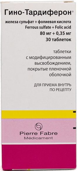 Гино-тардиферон 30 шт. таблетки пролонгированного действия покрытые оболочкой Гино-тардиферон 30 шт. таблетки пролонгированного действия покрытые оболочкой