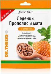 Доктор Тайсс леденцы Прополис/Мята + витамин С 52г