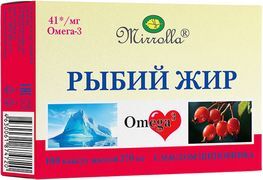 Мирролла Рыбий Жир капсулы с маслом Шиповника 100 шт. Мирролла Мирролла Рыбий Жир капсулы с маслом Шиповника 100 шт. Мирролла