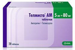 Телмиста ам 5мг+80мг 28 шт. таблетки Телмиста ам 5мг+80мг 28 шт. таблетки