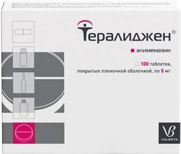 Тералиджен Валента 5мг 100 шт. таблетки покрытые пленочной оболочкой Валента Фармацевтика Тералиджен Валента 5мг 100 шт. таблетки покрытые пленочной оболочкой Валента Фармацевтика