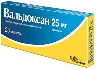 Вальдоксан 25мг 28 шт. таблетки покрытые пленочной оболочкой Вальдоксан 25мг 28 шт. таблетки покрытые пленочной оболочкой
