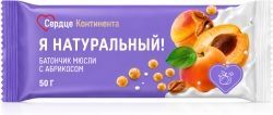 Сердце Континента Я Натуральный! батончик-мюсли Абрикос 25г Сердце Континента Я Натуральный! батончик-мюсли Абрикос 25г