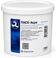Натрия пара-аминосалицилат 1г 500 шт. таблетки покрытые кишечнорастворимой оболочкой (паск) Натрия пара-аминосалицилат 1г 500 шт. таблетки покрытые кишечнорастворимой оболочкой (паск)