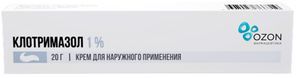 Клотримазол 1% 20г крем для наружного применения Озон Клотримазол 1% 20г крем для наружного применения Озон