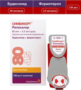 Симбикорт Рапихалер 80мкг+4,5мкг/доза 120 шт. аэрозоль для ингаляций дозированный Симбикорт Рапихалер 80мкг+4,5мкг/доза 120 шт. аэрозоль для ингаляций дозированный