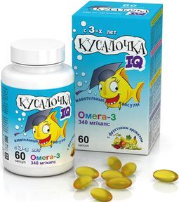 Кусалочка iq омега-3 капсулы жевательные для детей 60 шт.