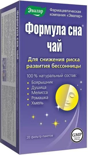 Формула Сна чай 1,5г 20 шт. фильтр-пакет Эвалар Формула Сна чай 1,5г 20 шт. фильтр-пакет Эвалар