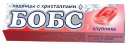 Бобс леденцы клубника с кристаллами 35г