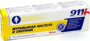 911 Муравьиная Кислота И Окопник гель-бальзам для суставов разогревающий 100мл Твинс Тэк 911 Муравьиная Кислота И Окопник гель-бальзам для суставов разогревающий 100мл Твинс Тэк