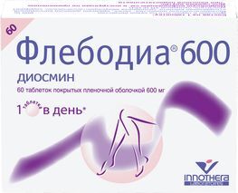 Флебодиа 600 600мг 60 шт. таблетки покрытые пленочной оболочкой Флебодиа 600 600мг 60 шт. таблетки покрытые пленочной оболочкой