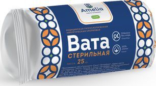 Амелия вата хирургическая стерильная 25г Гигровата Амелия вата хирургическая стерильная 25г Гигровата